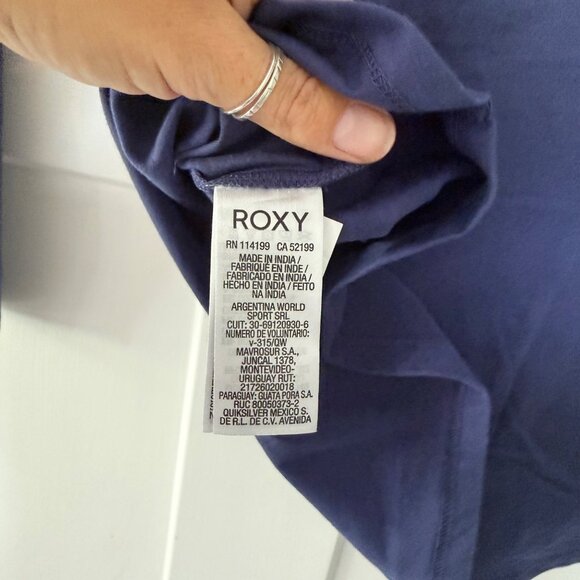 Roxy Womens Navy Blue Anchor Graphic Long Sleeve Top Cotton Size L - Picture 4 of 4